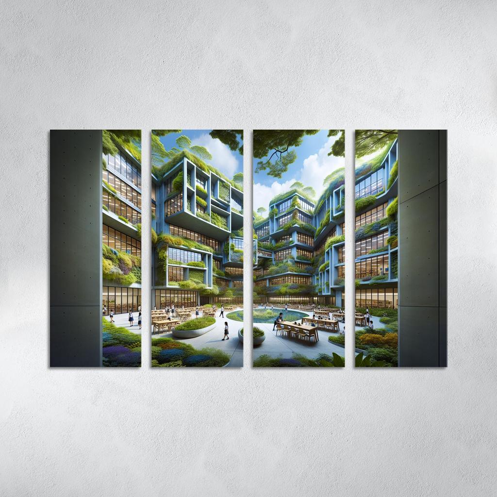 Nature-centric Education Buildings Custom Paintings Frame