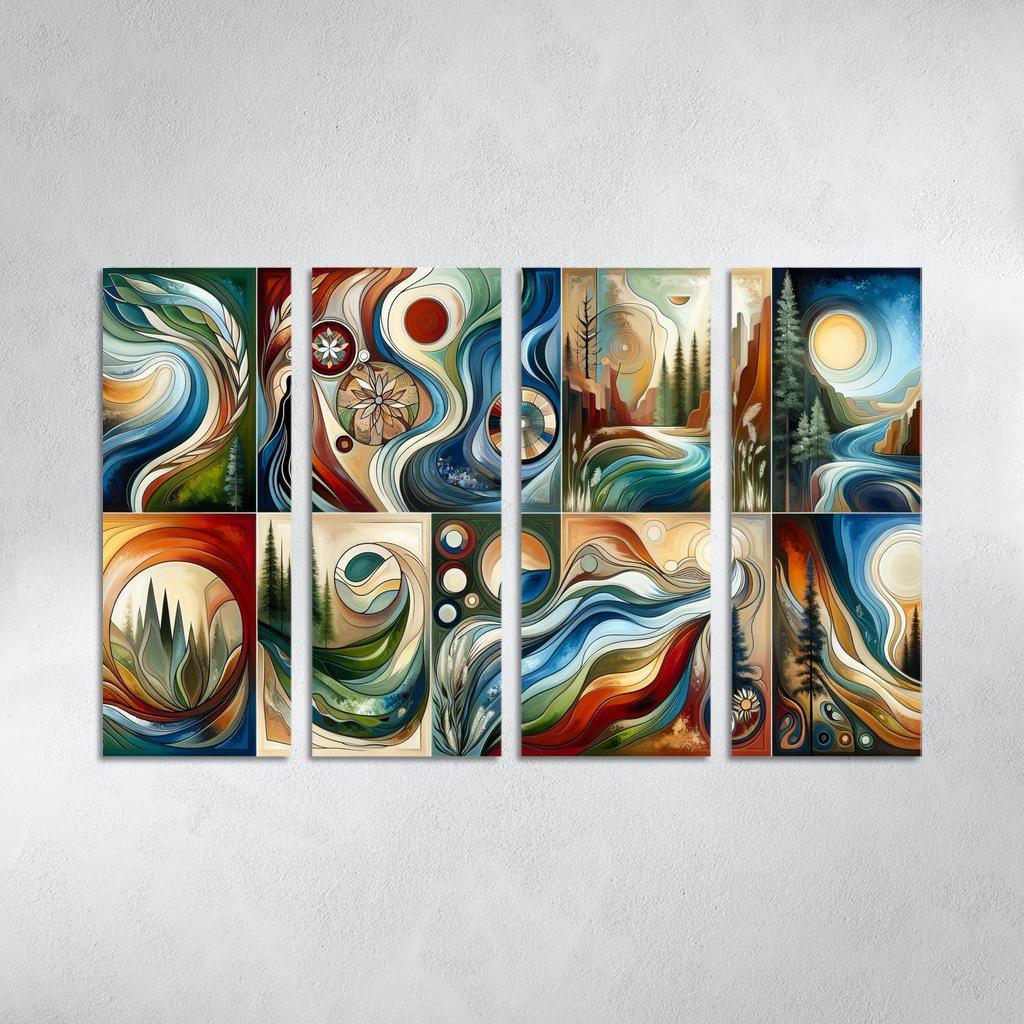 Voices Of The Past Indigenous Wisdom And Stewardship Multi-panel Paintings
