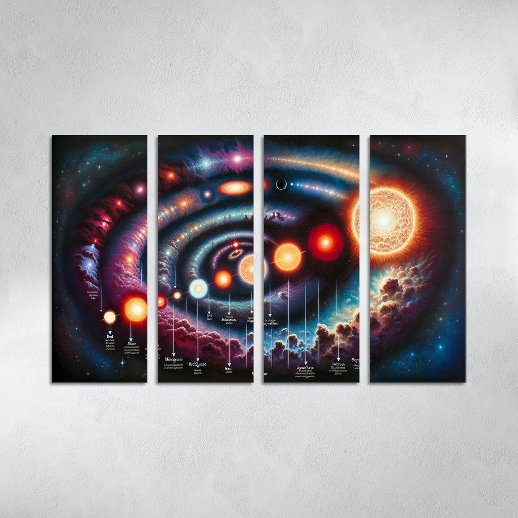 The Life Cycle Of Stars From Nebula To Supernova Abstract Paintings Frame