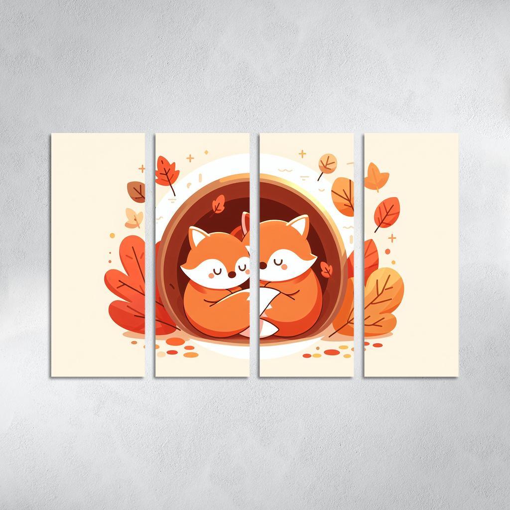 Friendly Foxes - Cozy Companions Framed Paintings