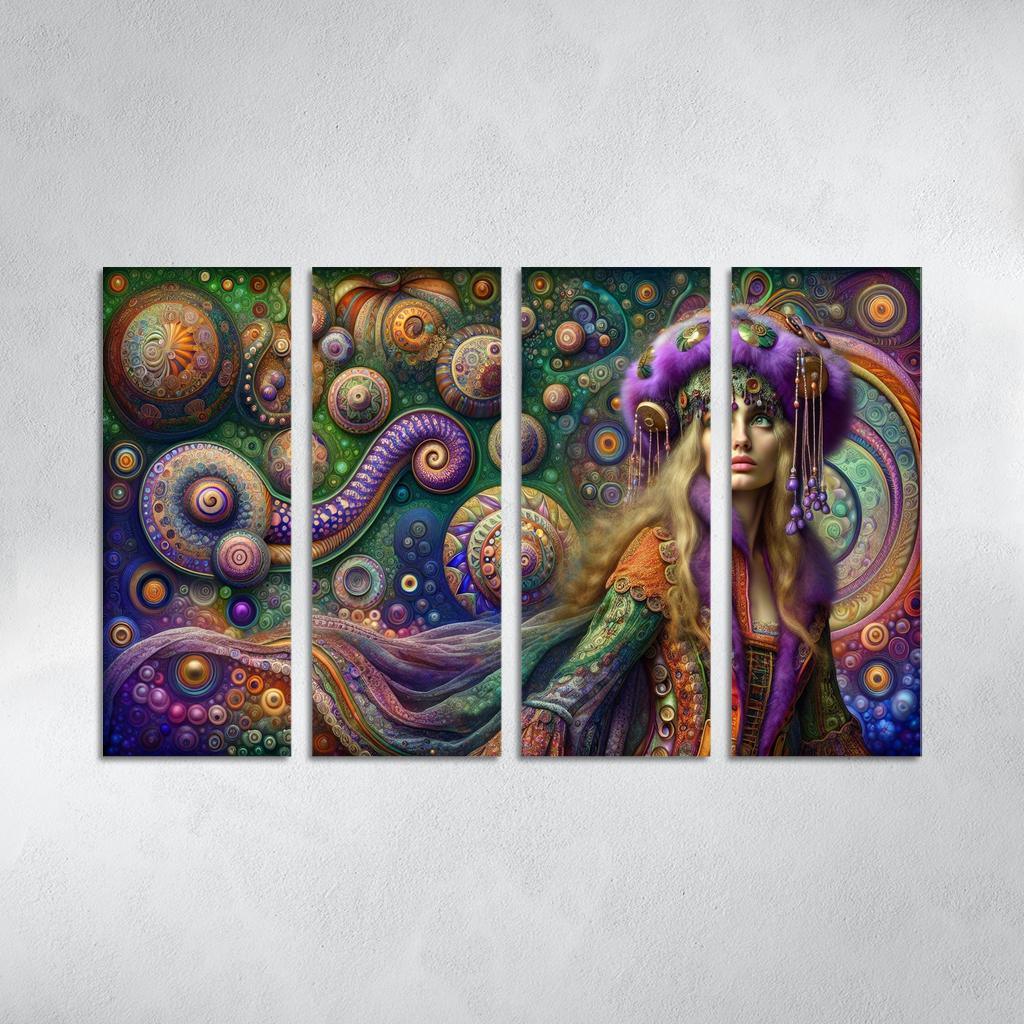 Bohemian Dreamscape 4 Piece HD Modern Canvas Panels-Original Frame