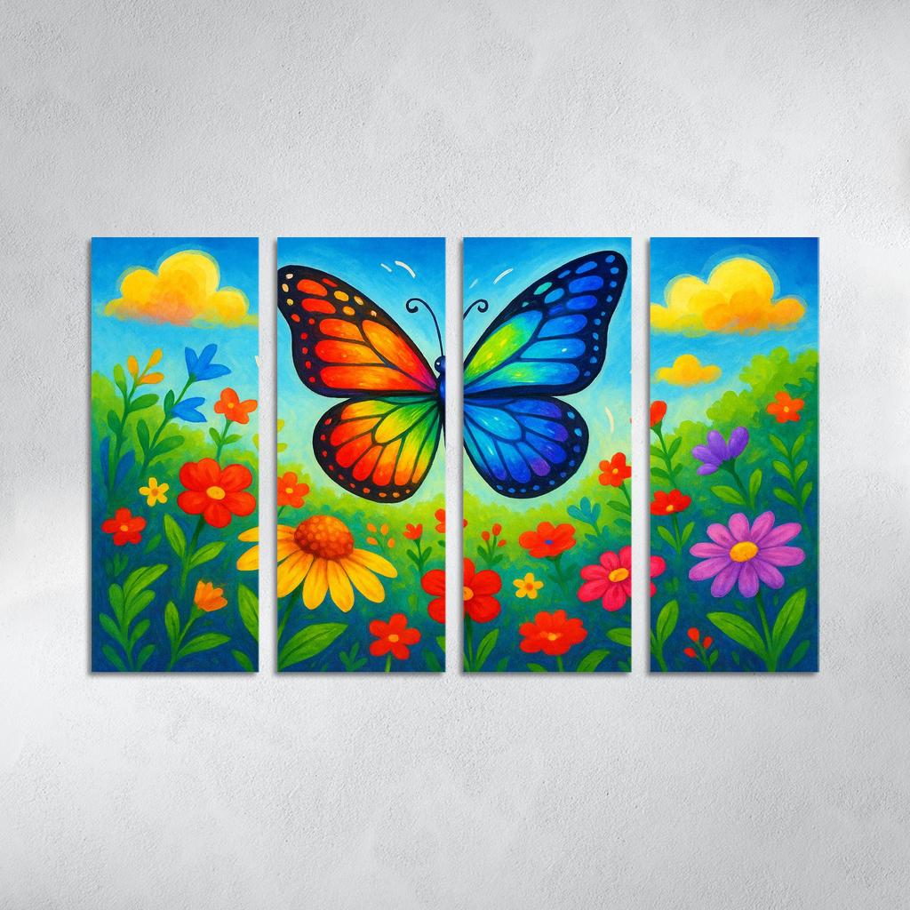 Radiant Rainbow Butterfly Quest Premium Artwork Frames