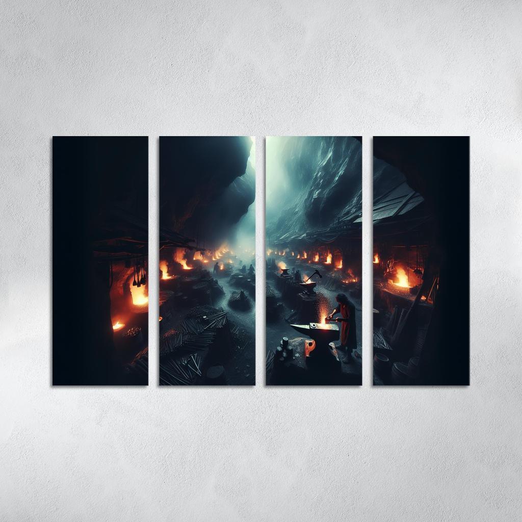 The Shadow Forge 4 Piece HD Modern Canvas Panels-Original Frame