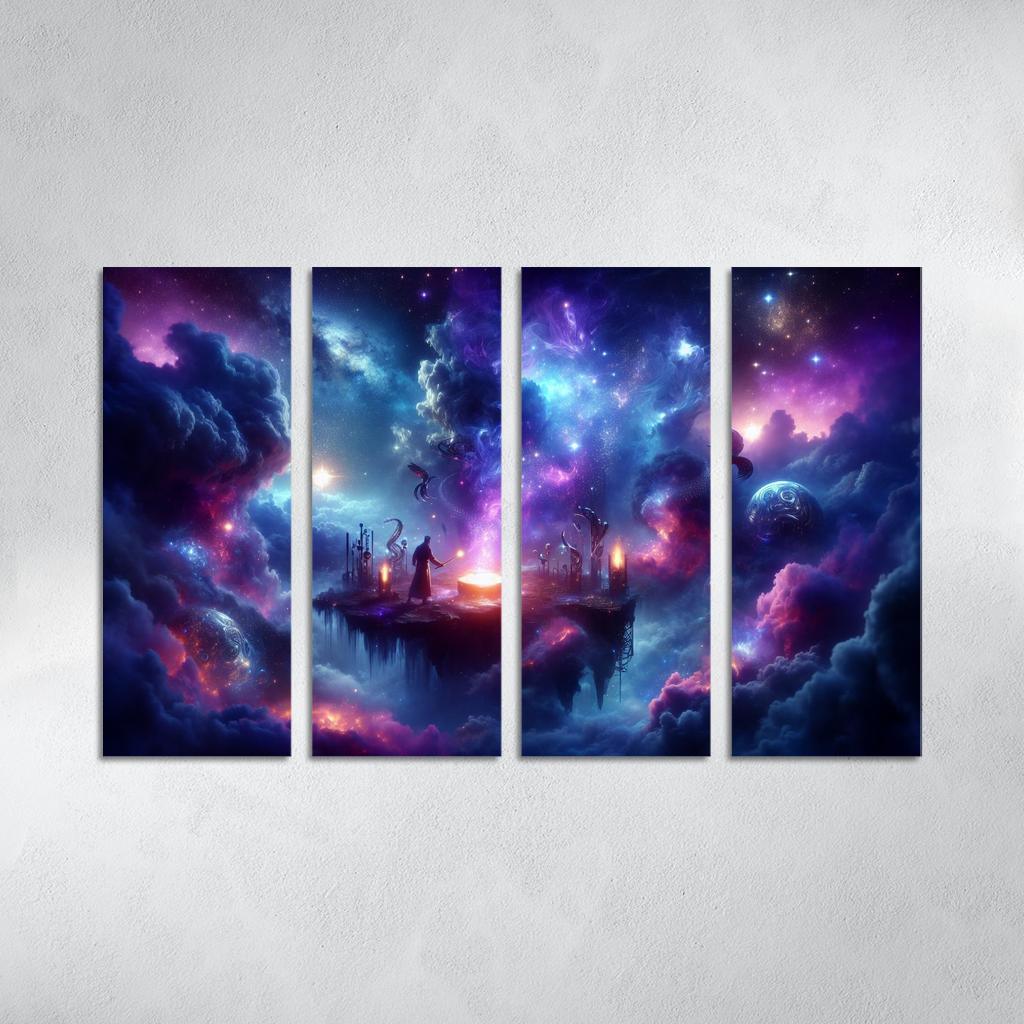The Arcane Starforge 4 Piece HD Modern Canvas Panels-Original Frame