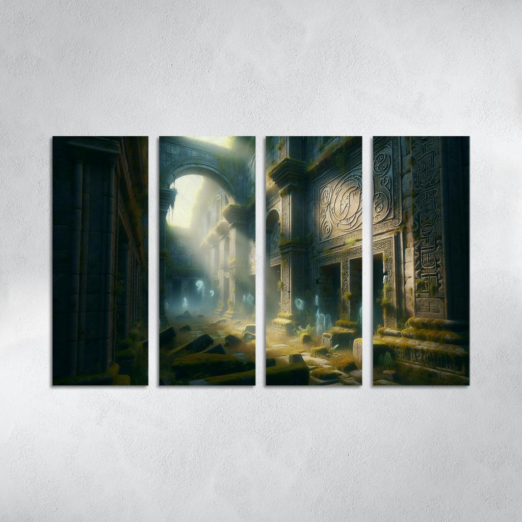 The Forgotten Realm 4 Piece HD Modern Canvas Panels-Original Frame