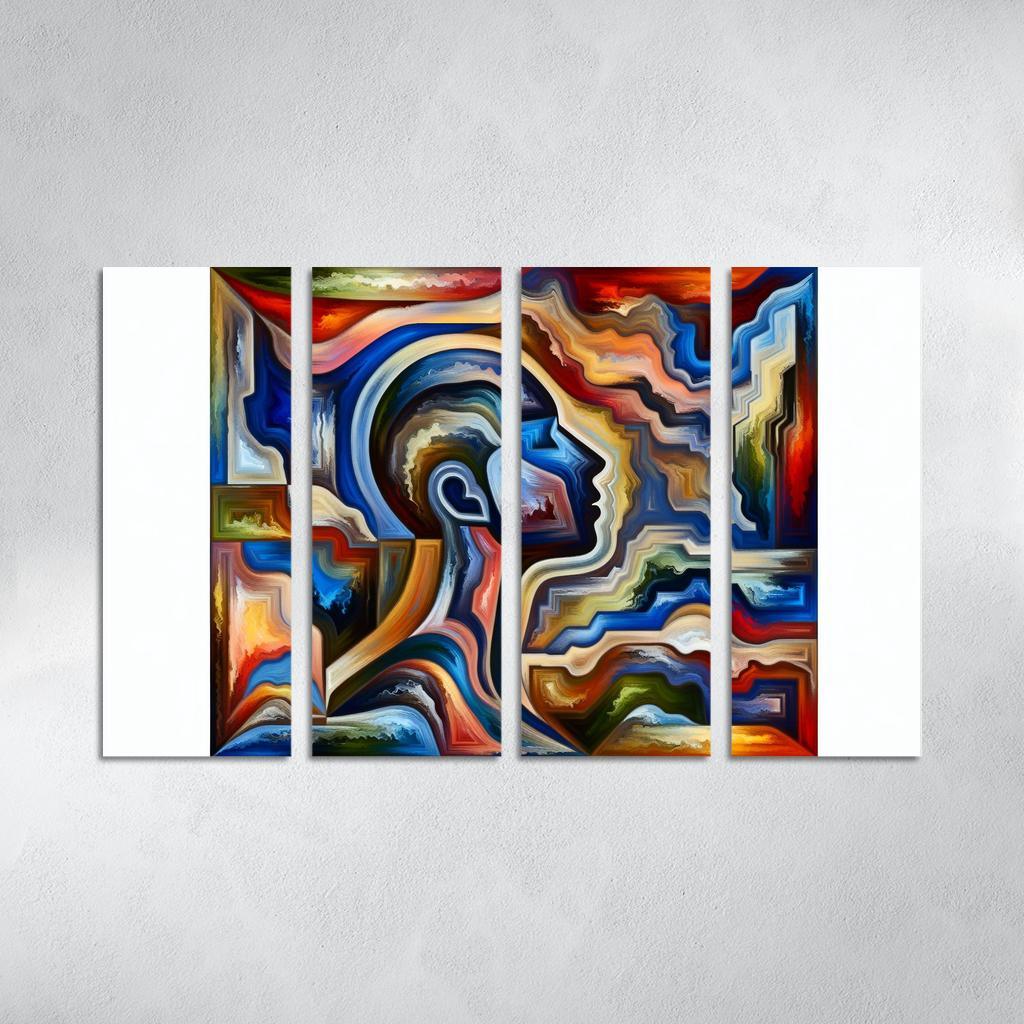 Invisible Battles Advocating for Chronic Illness Awareness 4 Piece HD Modern Canvas Panels-Original Frame