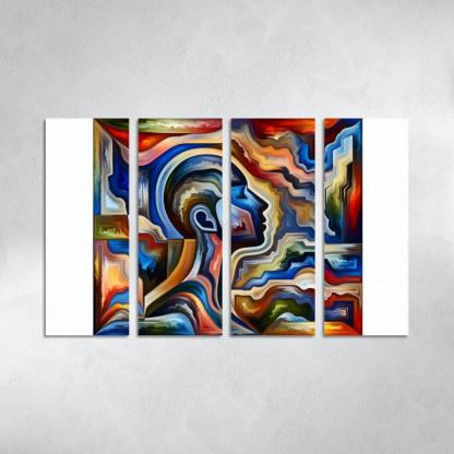 Invisible Battles Advocating for Chronic Illness Awareness 4 Piece HD Modern Canvas Panels-Original Frame