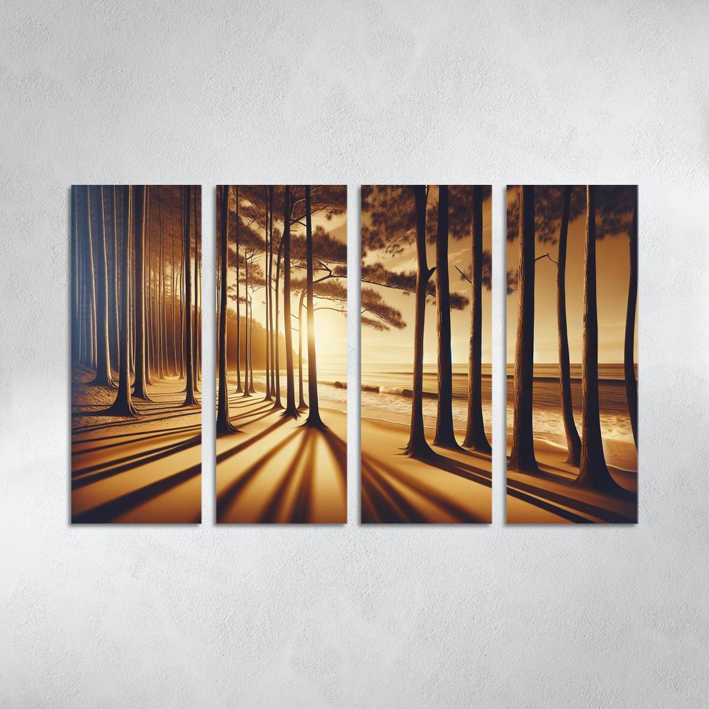 Whispering Pines Forest Meets Shore Abstract Paintings Frame
