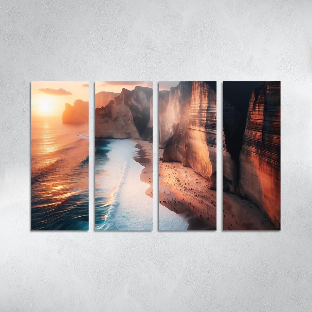 Cliffside Escape Dramatic Ocean Views Multi-panel Paintings