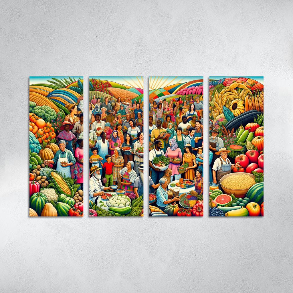 Food For Thought Advocacy For Food Security Multi-panel Paintings