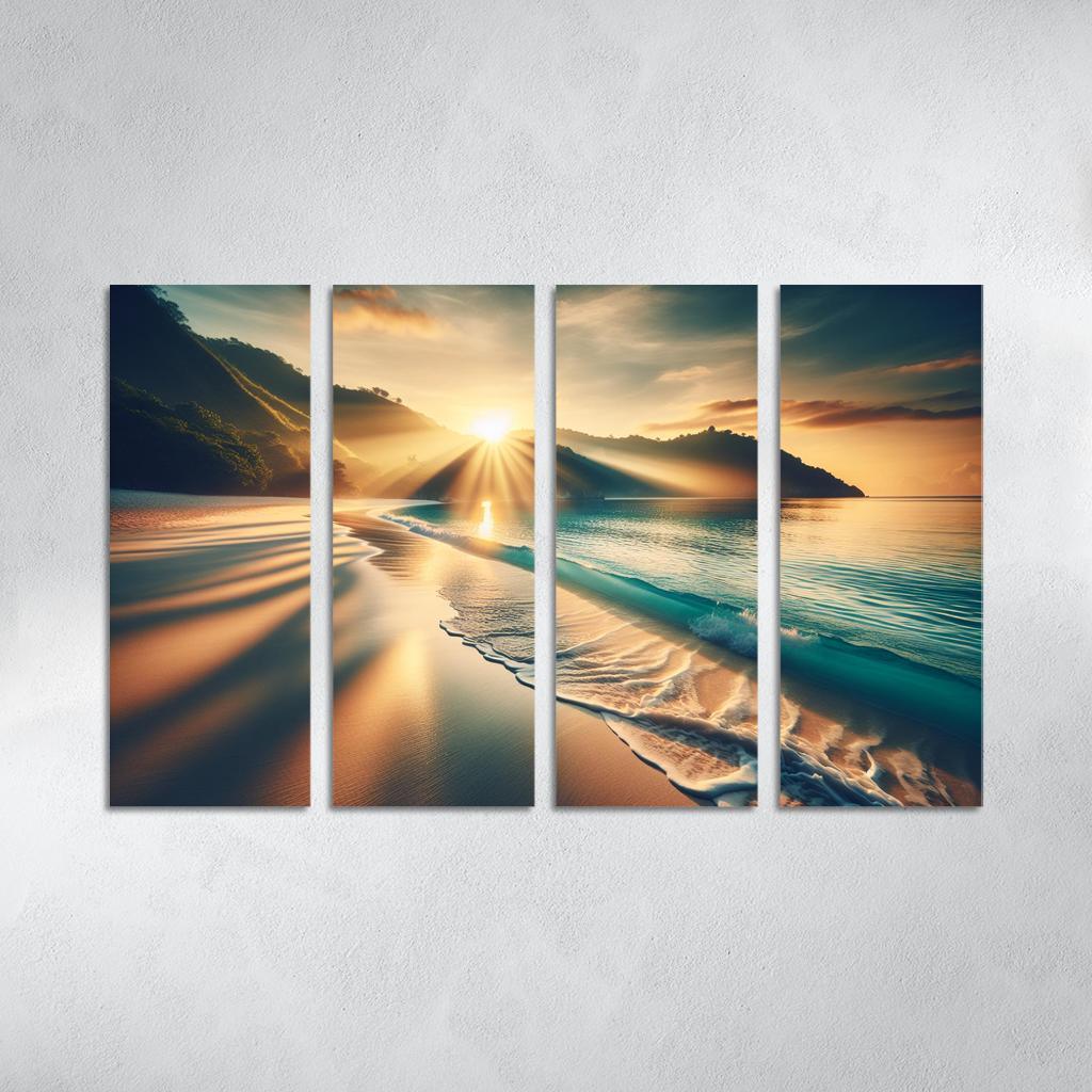 Secluded Sunrise Bay Custom Paintings Frame