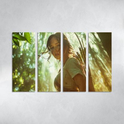 Jennifer Lawrence Fearless In The Hunger Games Arena Framed Paintings