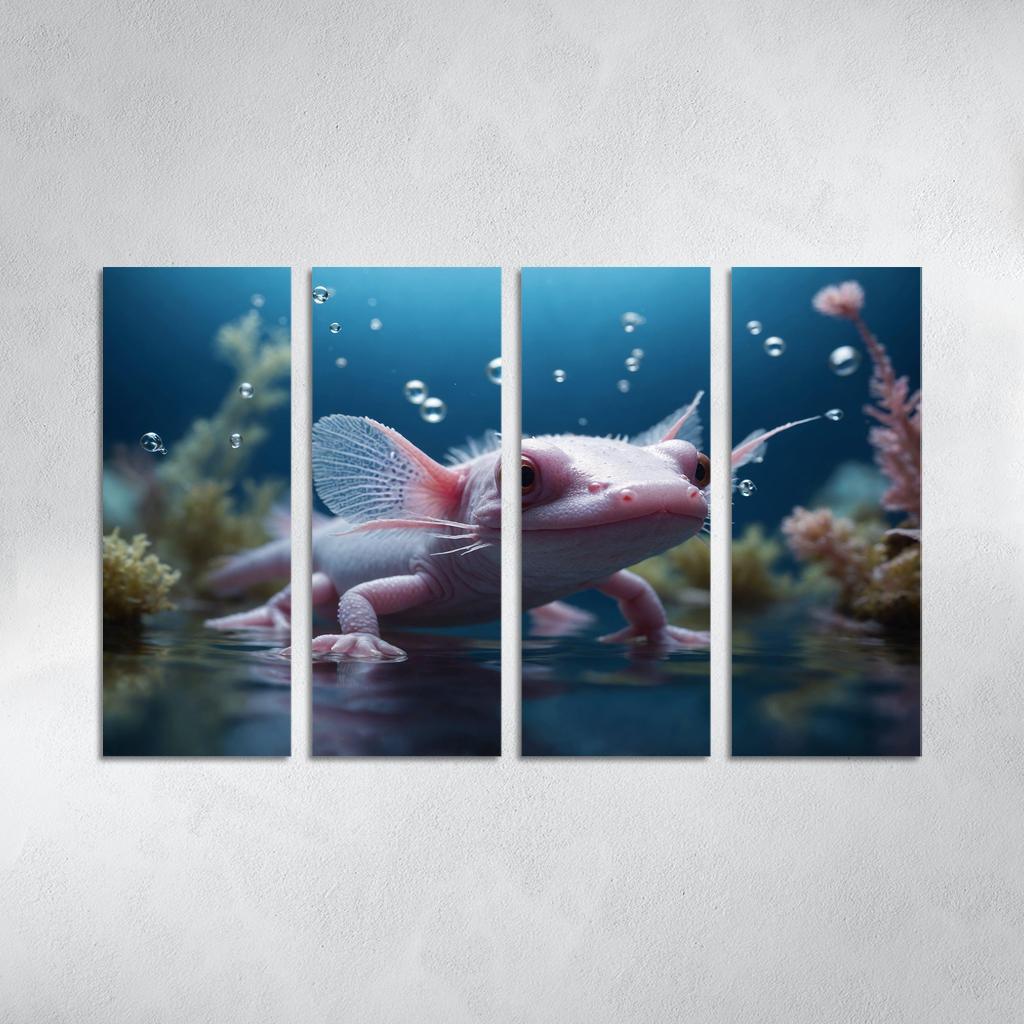 The Fascinating Axolotl Multi-panel Paintings