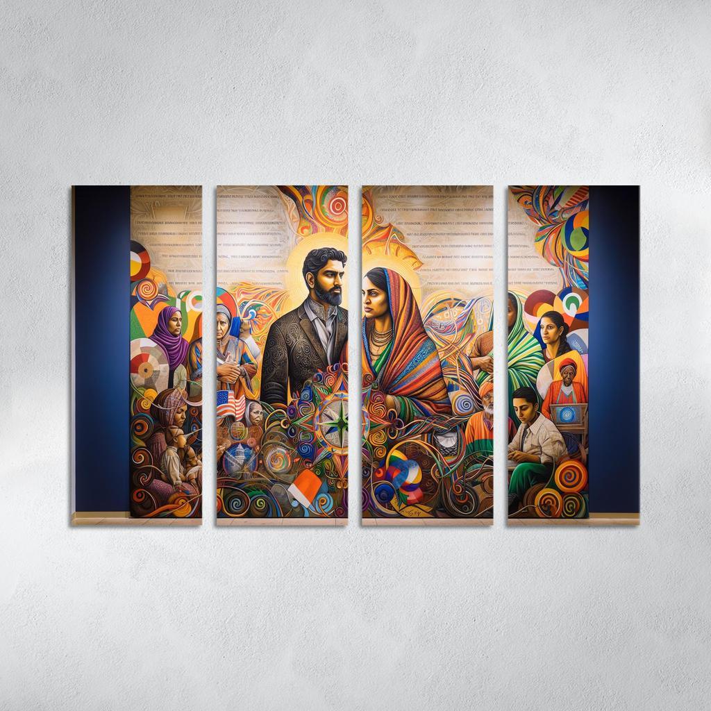 Breaking Boundaries The Journey Of Immigration Multi-panel Paintings