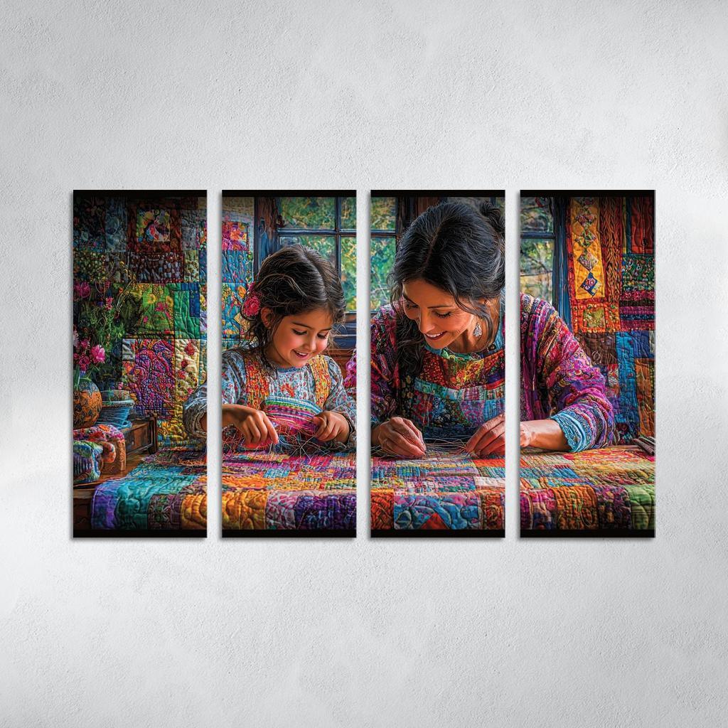 Woven With Love A Mothers Caring Tapestry Canvas Paintings Frame