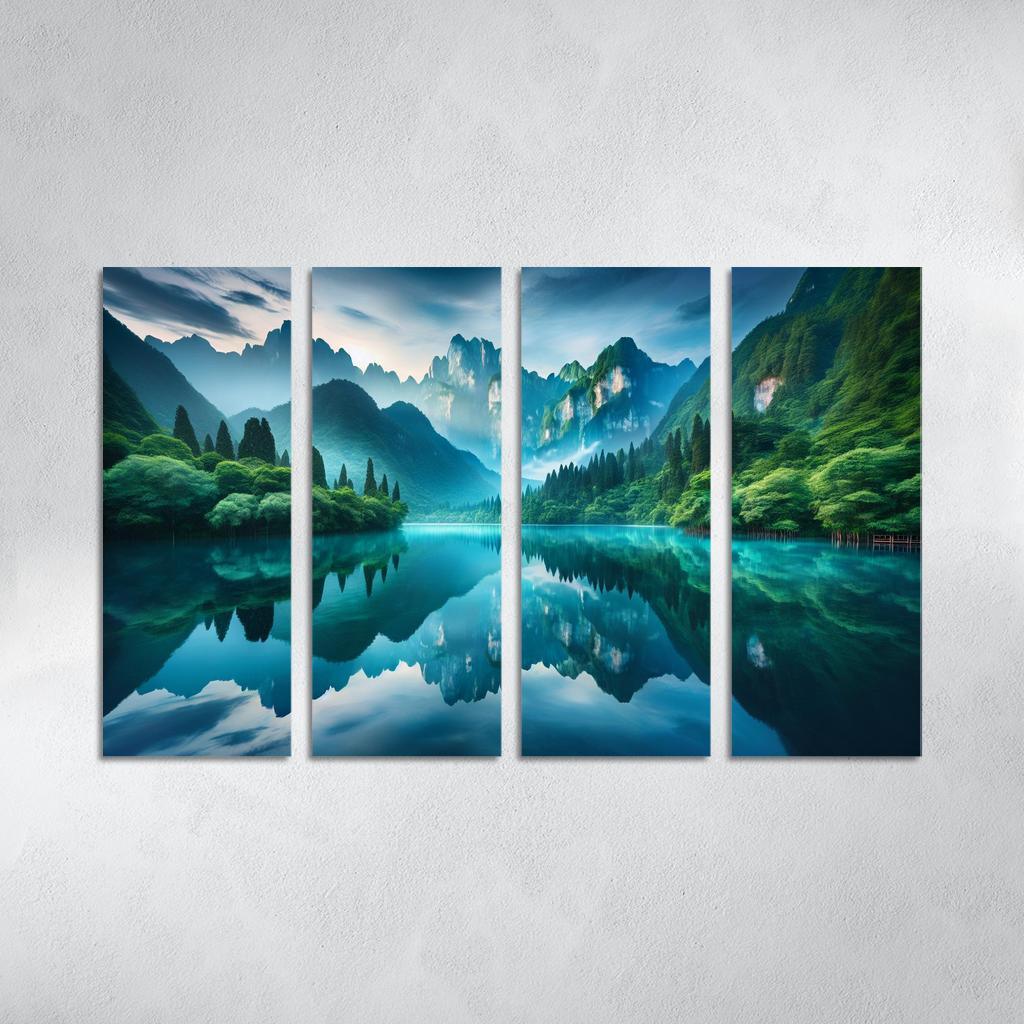 The Tranquil Embrace Of Silent Lake Custom Paintings Frame