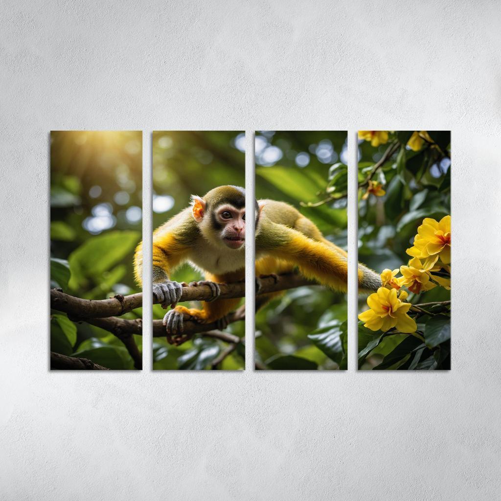 The Agile Squirrel Monkey Playful Acrobat Of The Canopy Modern Paintings Frame