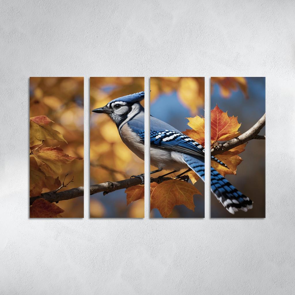 The Vibrant Blue Jay A Feathered Performer Framed Paintings