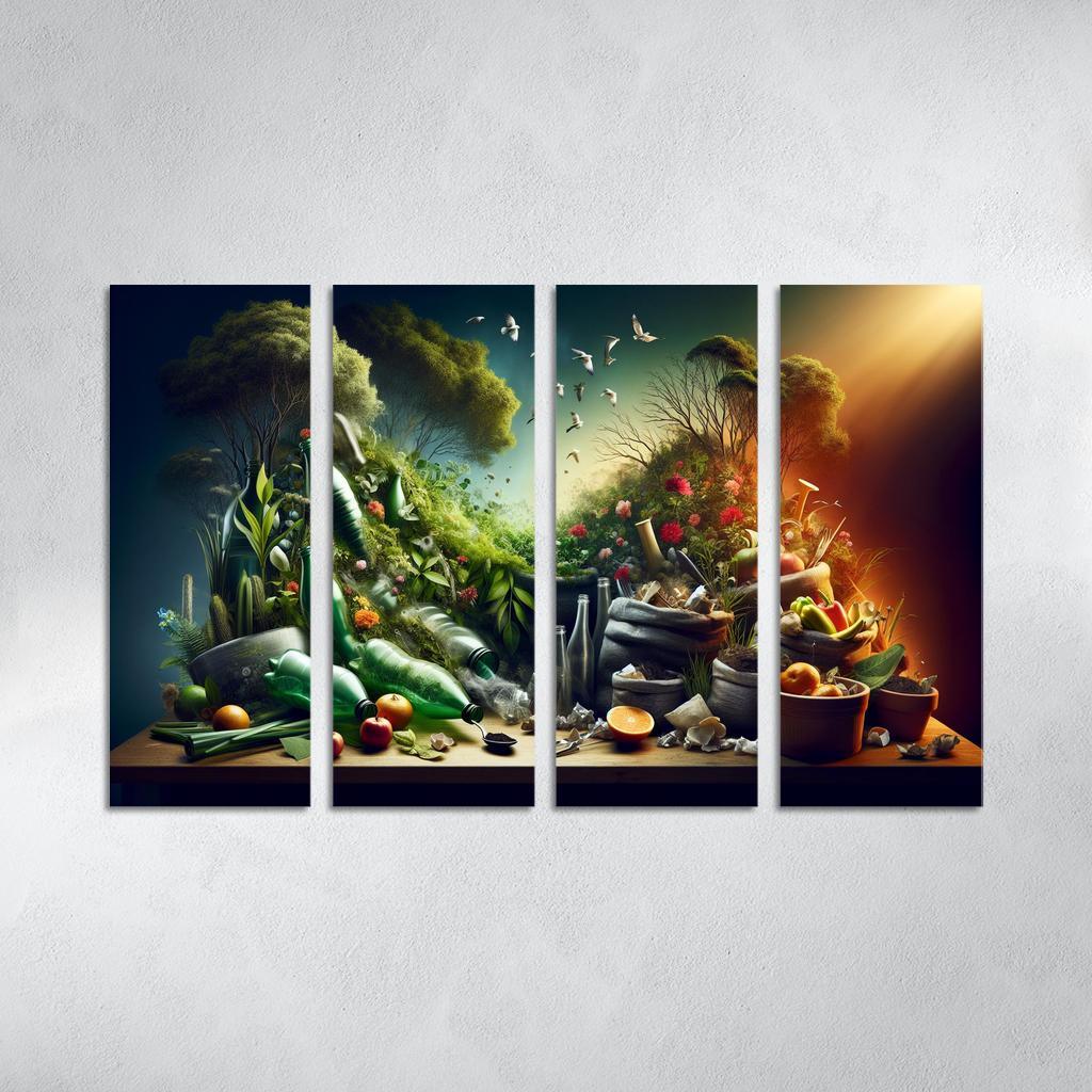 The Cycle Of Waste Towards Sustainable Living Custom Paintings Frame