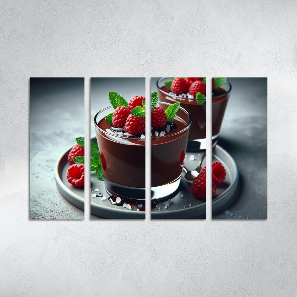 Chocolate Avocado Mousse 4 Piece HD Modern Canvas Panels-Original Frame