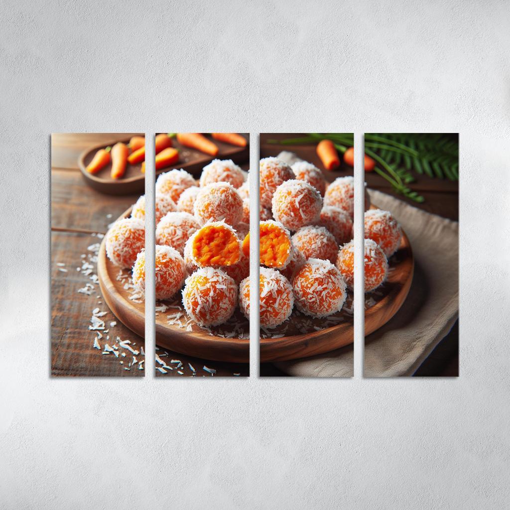 Carrot Cake Energy Bites 4 Piece HD Modern Canvas Panels-Original Frame