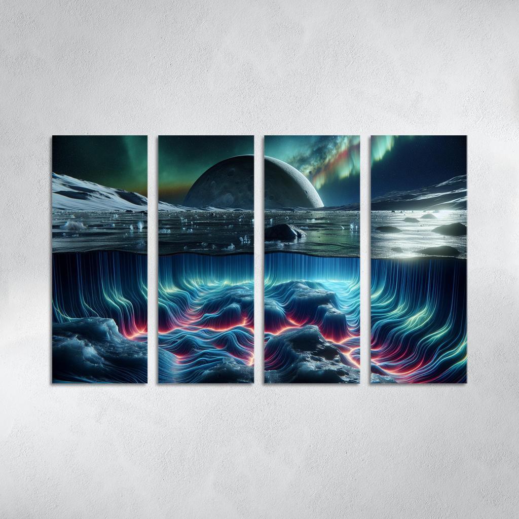 Exploring The Moon's Hidden Ocean Abstract Paintings Frame