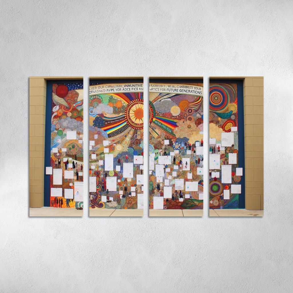 Intergenerational Wisdom Connecting the Young and the Old 4 Piece HD Modern Canvas Panels-Original Frame