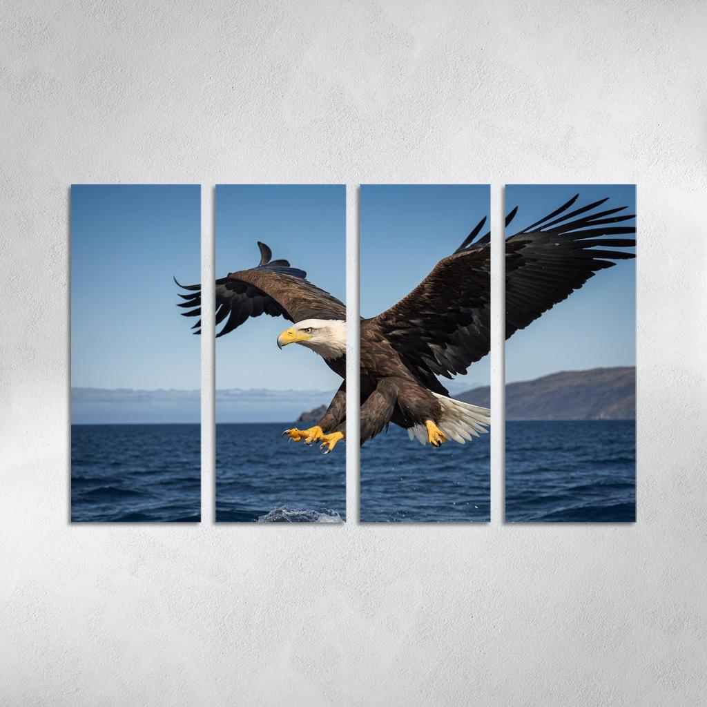 The Majestic Steller's Sea Eagle By The Sea Framed Paintings