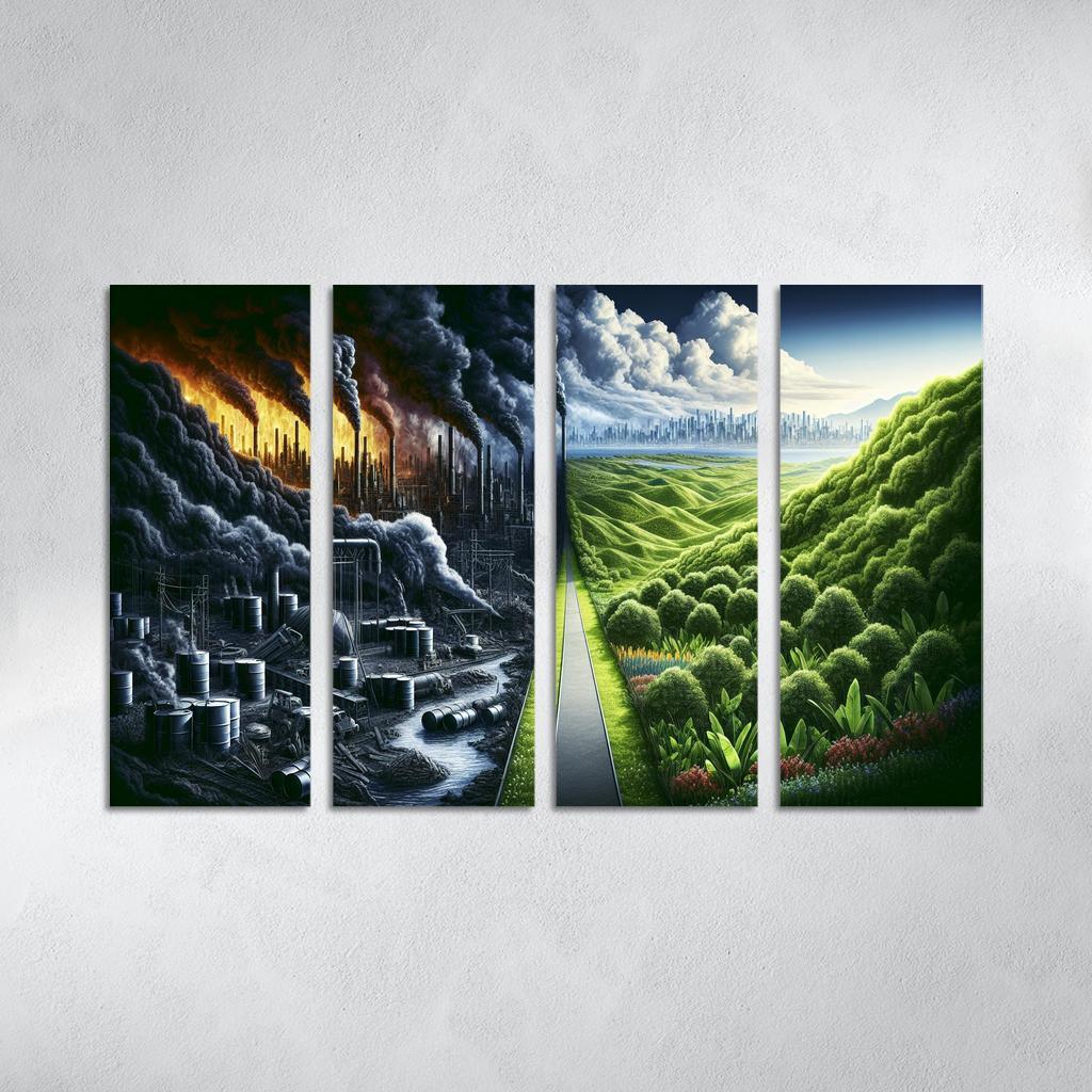 Fossil Fuels The Cost Of Convenience Multi-panel Paintings