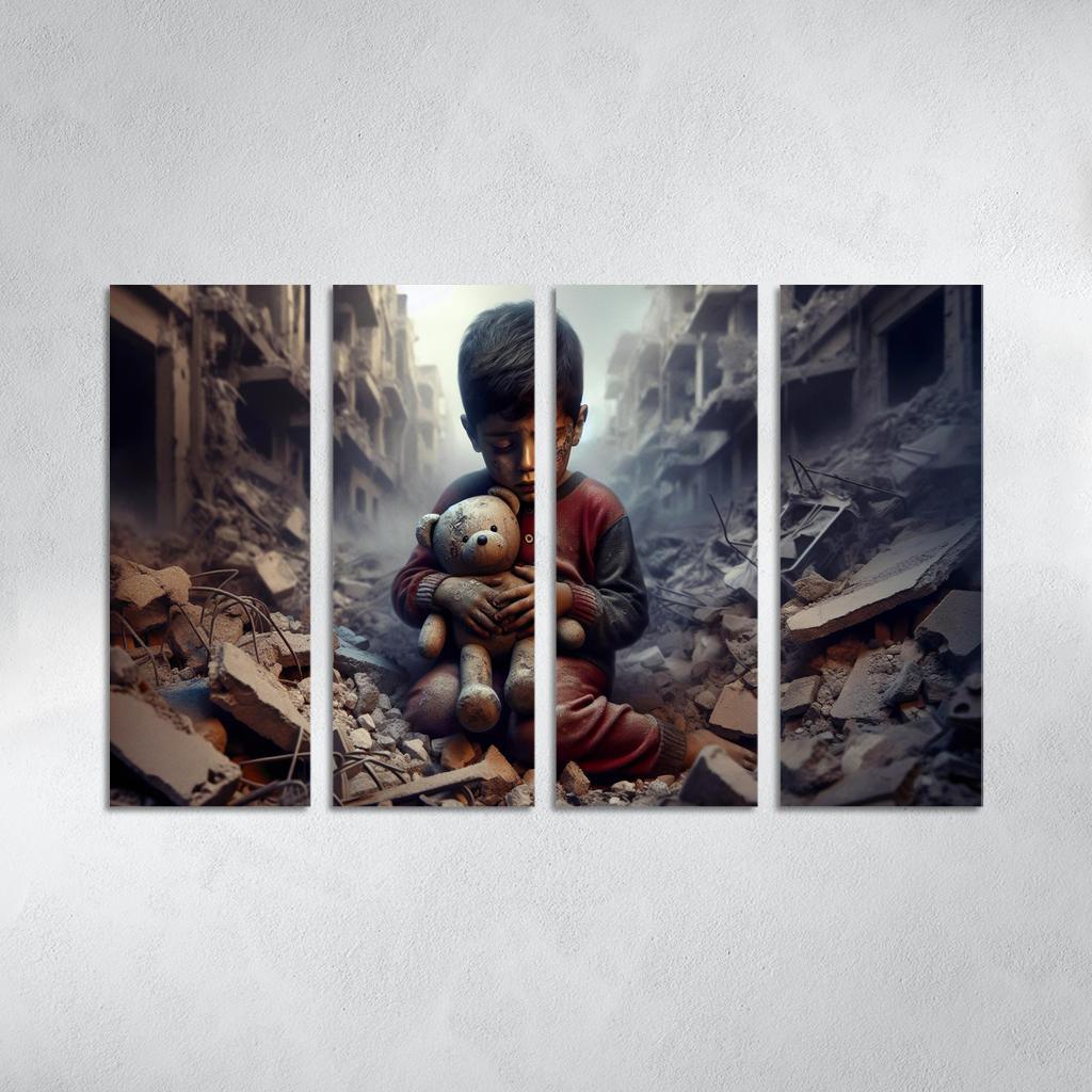 Echoes Of War The Impact On Innocent Lives Custom Paintings Frame