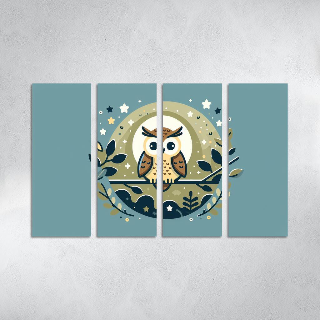 Charming Owl - Nighttime Wisdom Framed Paintings