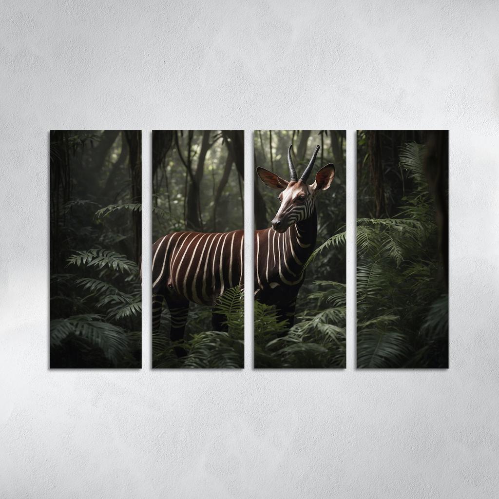 The Awe-Inspiring Okapi Forest's Mysterious Grazer 4 Piece HD Modern ...