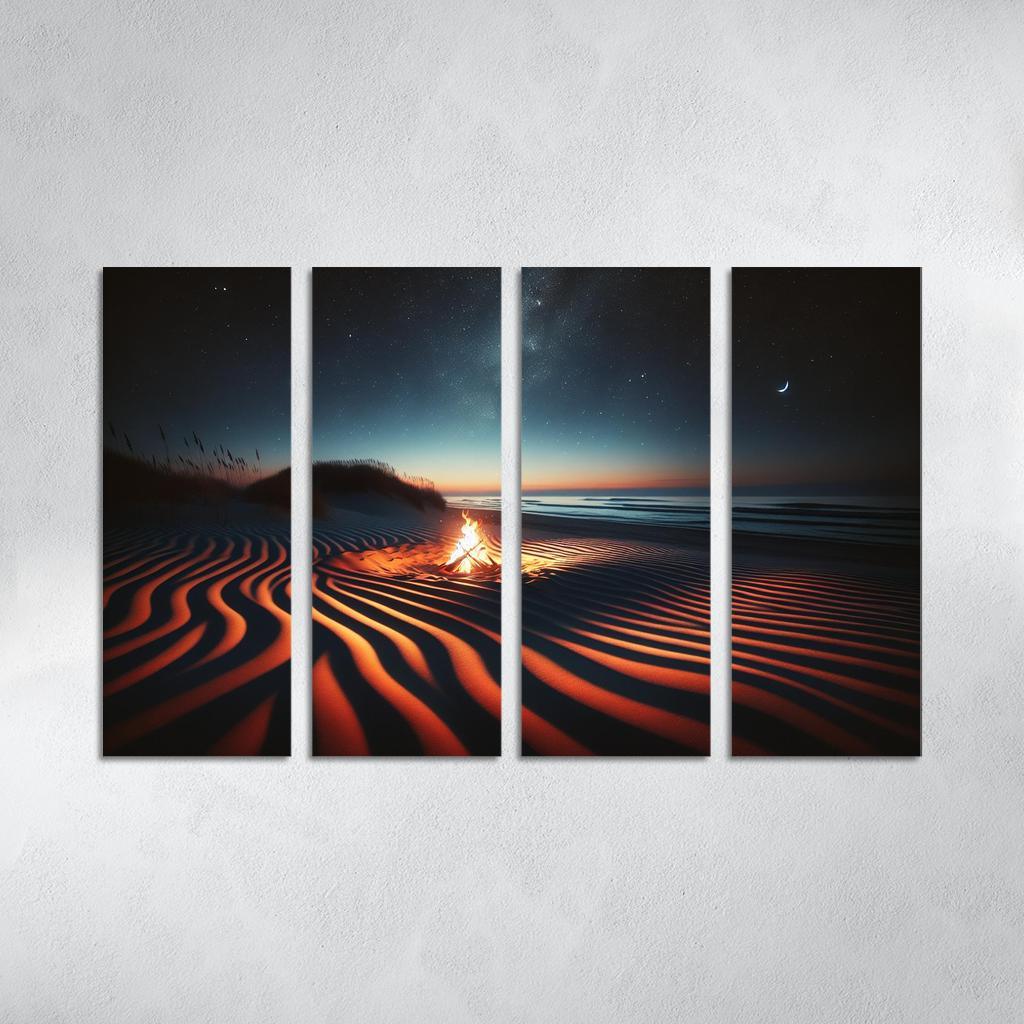 Starlight Beach Nighttime Magic Custom Paintings Frame