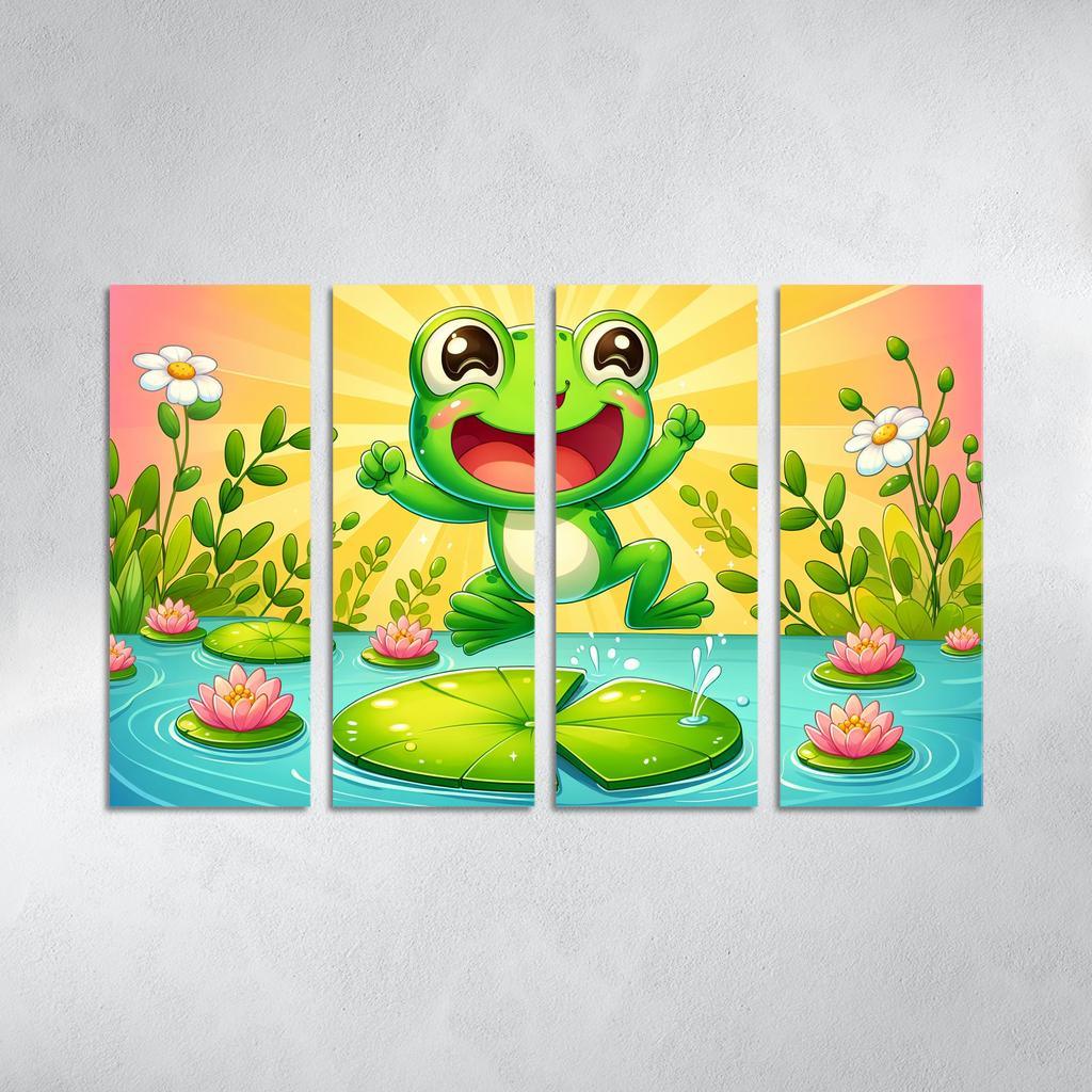 Friendly Frogs - Pond Fun Framed Paintings