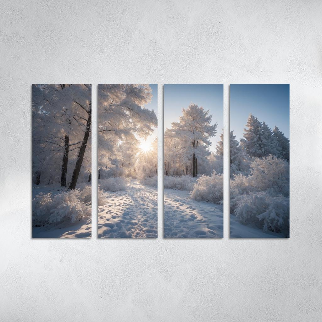 The Radiance Of Snowy Winter Landscapes Oil Paintings Frame