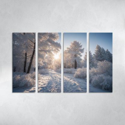 The Radiance Of Snowy Winter Landscapes Oil Paintings Frame