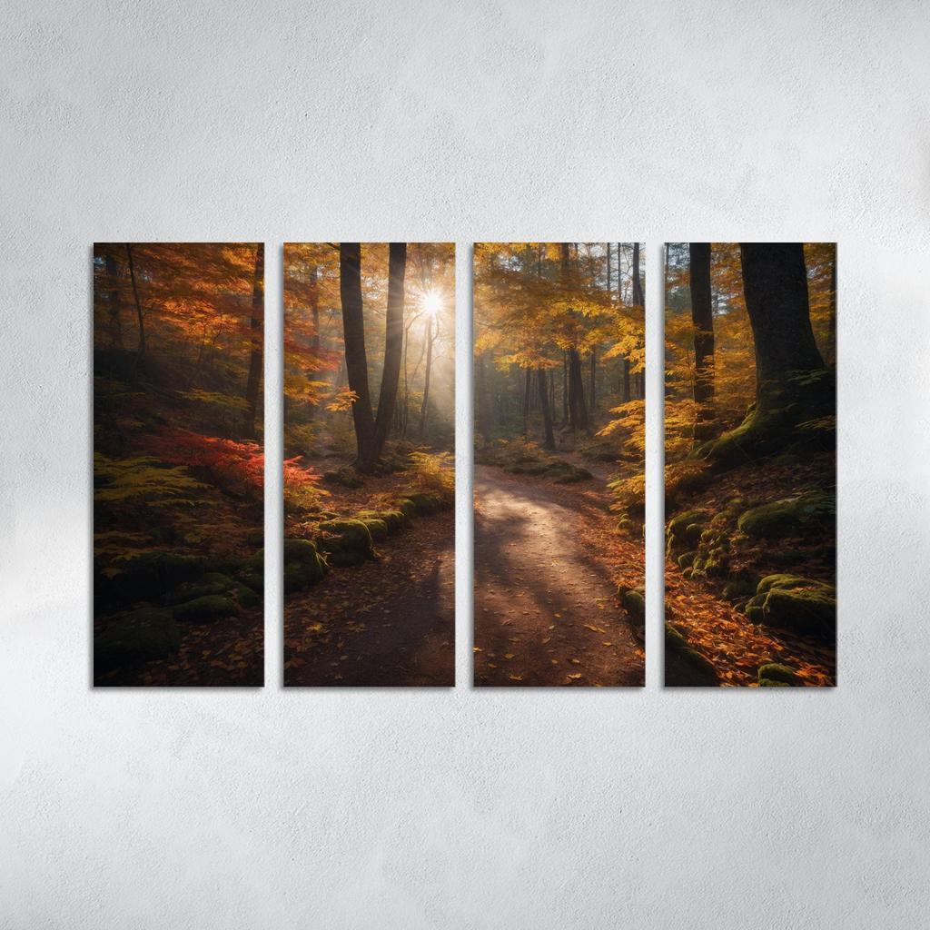 The Exquisite Allure Of Autumn Forest Trails Oil Paintings Frame