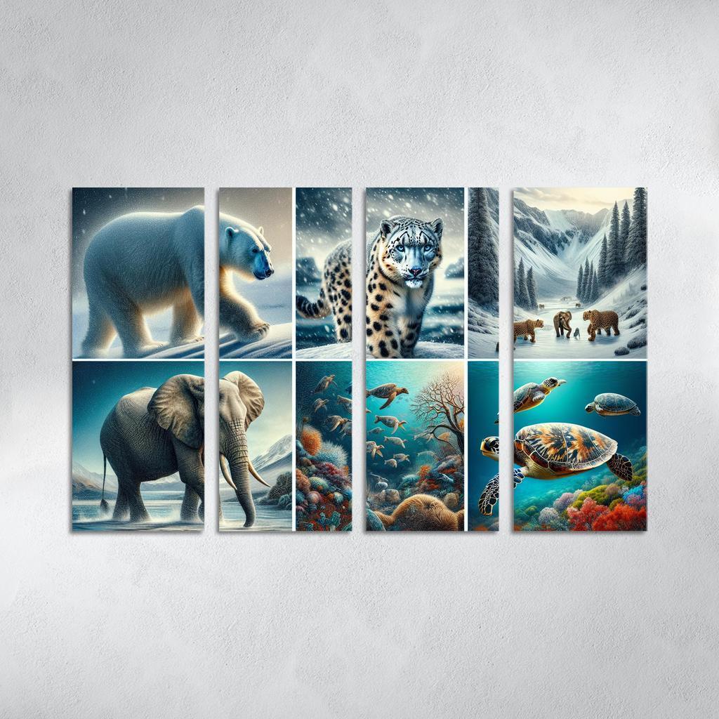 Silent Stories The Plight Of Endangered Species Multi-panel Paintings