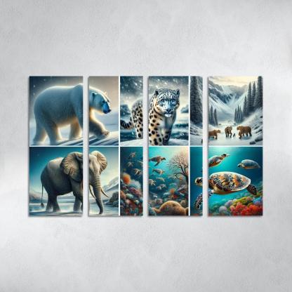 Silent Stories The Plight Of Endangered Species Multi-panel Paintings