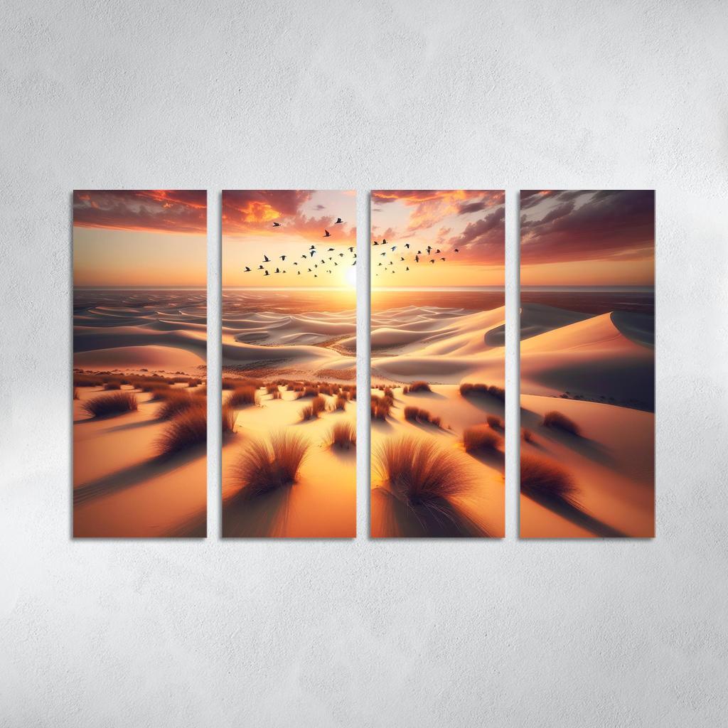 Golden Dunes Wildlife And Adventure Modern Paintings Frame