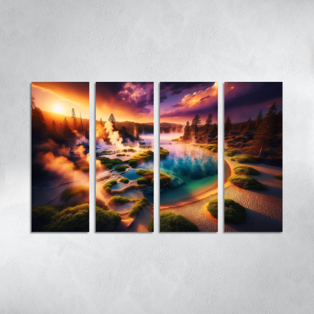 Serene Springs Natural Hot Springs Beach Custom Paintings Frame