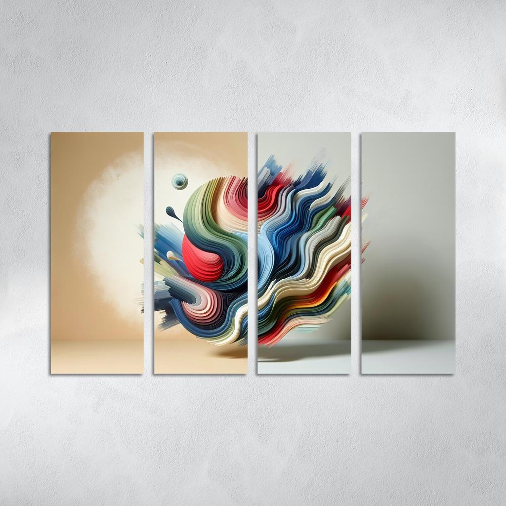 Luminous Acrylic Wall Art 4 Piece HD Modern Canvas Panels-Original Frame