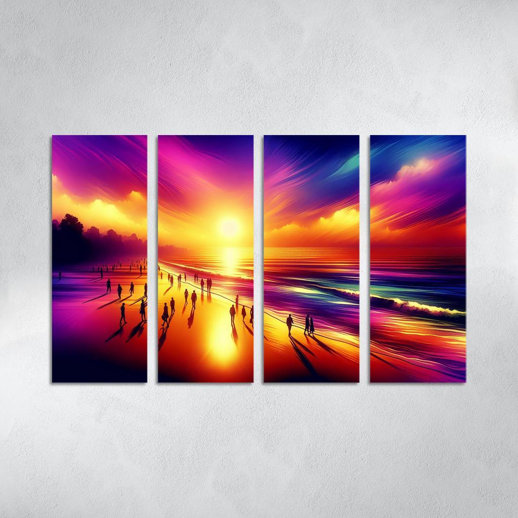 Shimmering Sands Sunset Beachwalks Abstract Paintings Frame