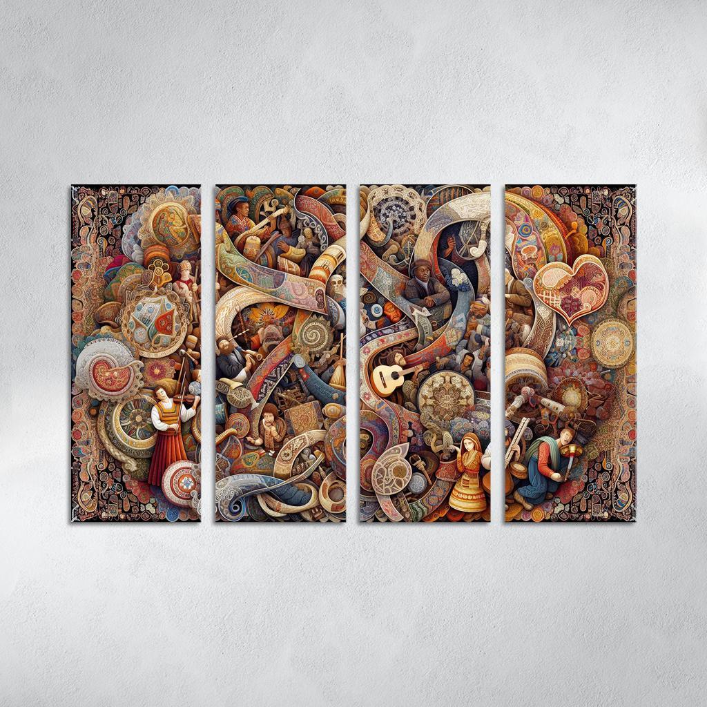 Threads Of Heritage Celebrating Cultural Diversity Multi-panel Paintings