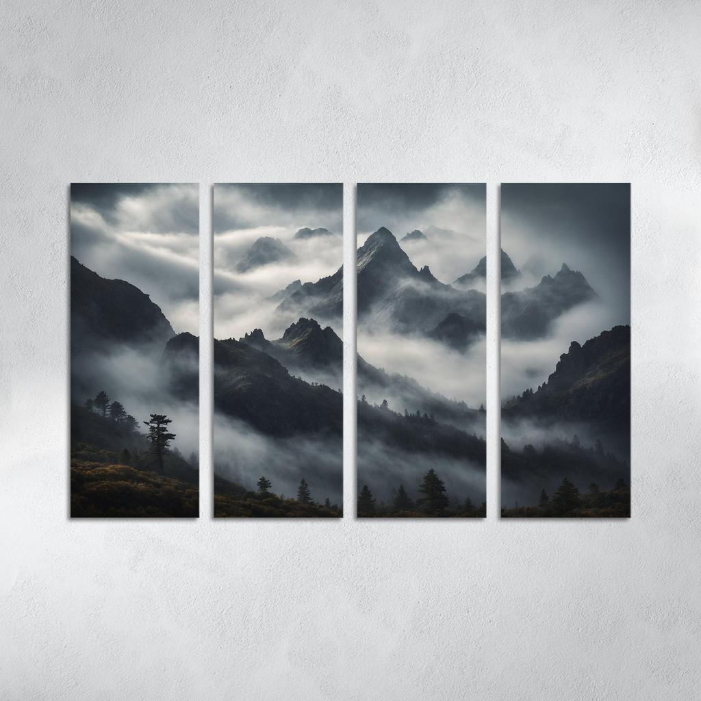 The Majestic Peaks Of Misty Mountain Range Art Trends