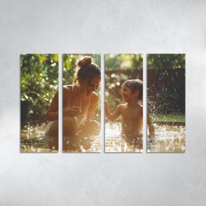 Dancing In The Rain A Mothers Joyful Spirit Custom Paintings Frame