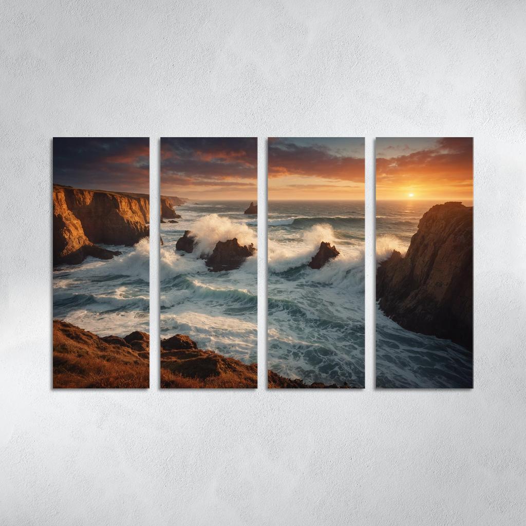 The Rugged Charm Of Craggy Coastlines Oil Paintings Frame
