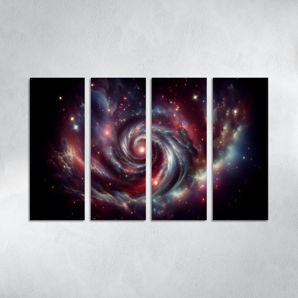 The Curious Case of Dark Matter Halos 4 Piece HD Modern Canvas Panels-Original Frame