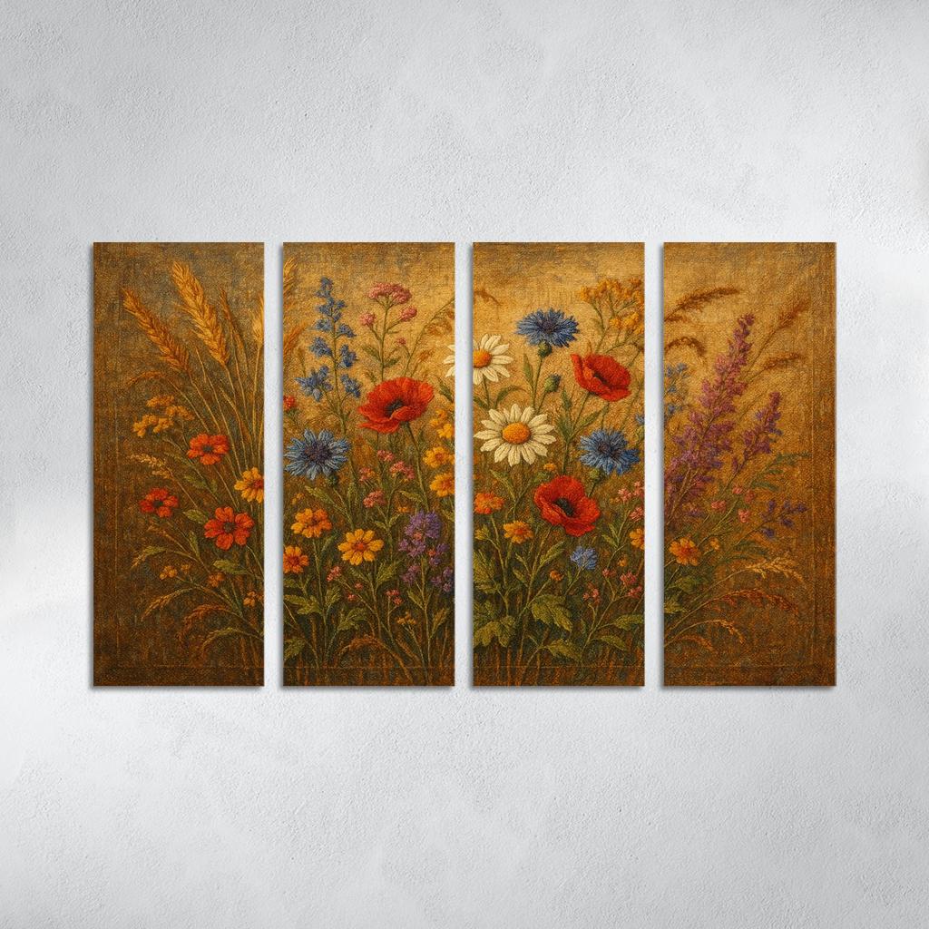 Rustic Wildflower Tapestry Art Trends