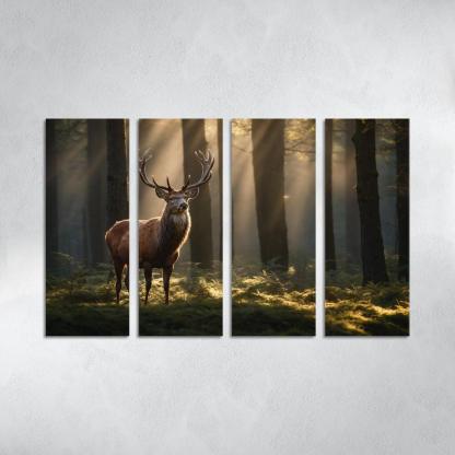 The Noble Red Deer Majestic Creature Of The Forest Oil Paintings Frame